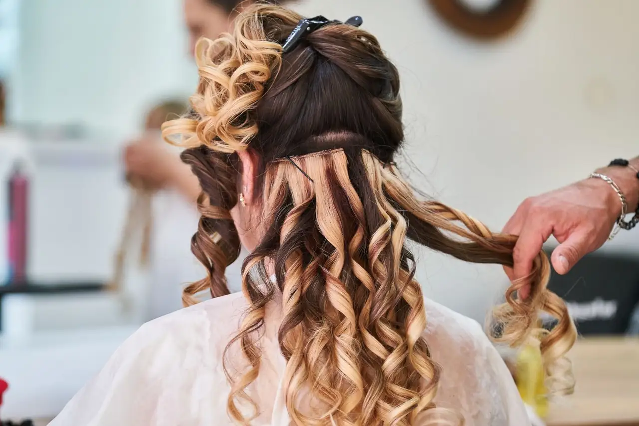 Golden Balayage transition