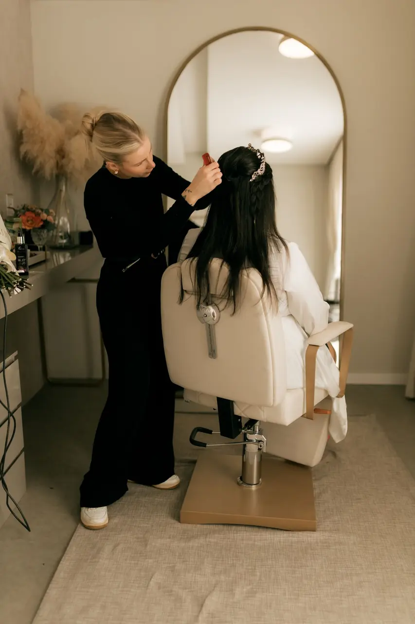 Bridal hair styling session