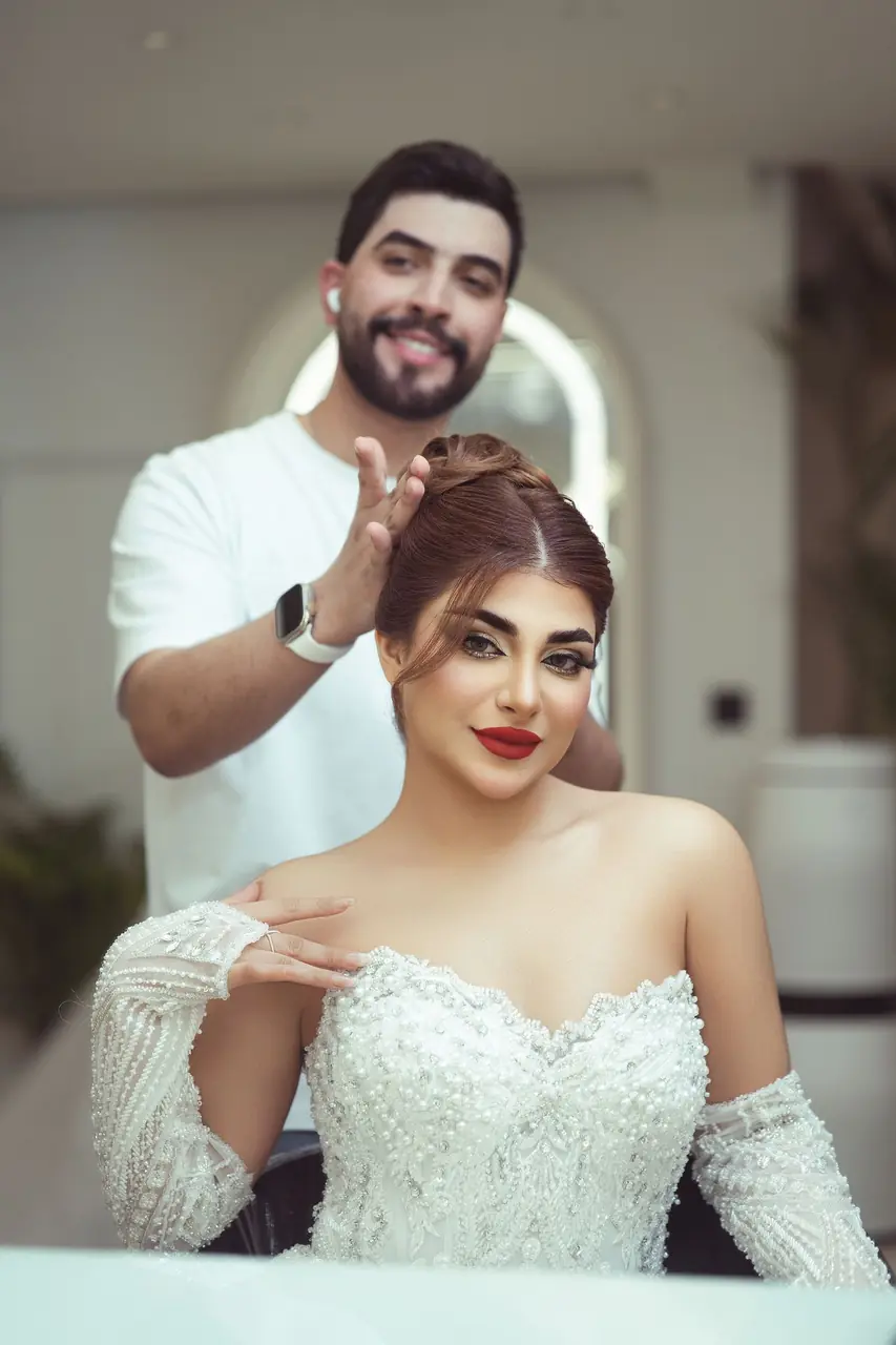 Bridal hairstyle detail