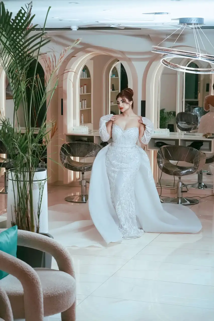 Elegant bride in a luxury salon setting